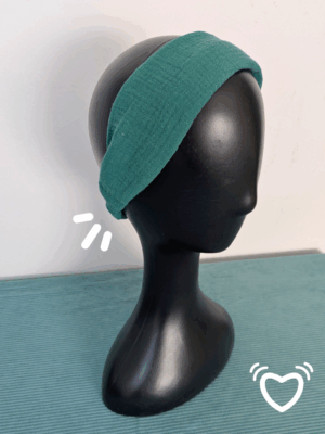 Bandeau en double gaze de coton - Vert