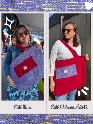 Sac cabas réversible - Rouge & Violet