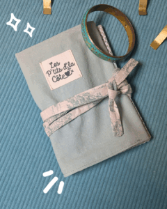 pochette – range bijoux toile de jouy (fermeture écrue)