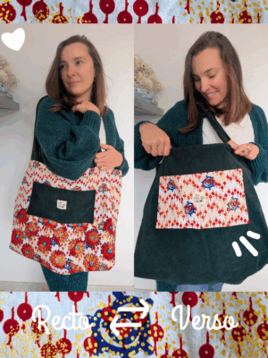 sac petites fleurs & rose petit format