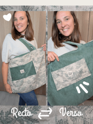 sac réversible wax aux tons violets et verts (copie)