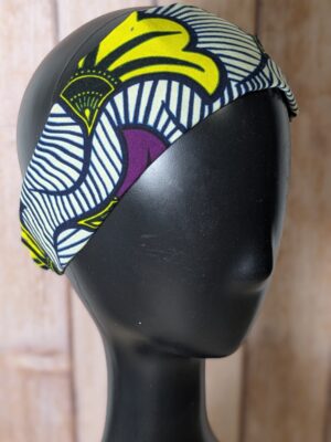 Bandeau - Fleurs de mariage, violet et jaune