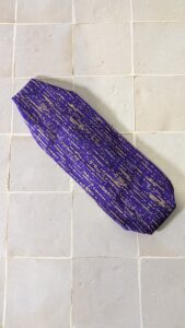 Bandeau - Wax violet, traits dorés horizontaux