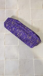 Bandeau - Wax violet, traits dorés verticaux 