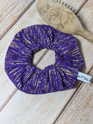 Chouchou wax, violet avec traits dorés