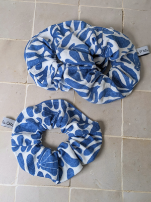 chouchou coquillage bleu