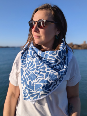 Chèche Printemps – Coquillage Bleu