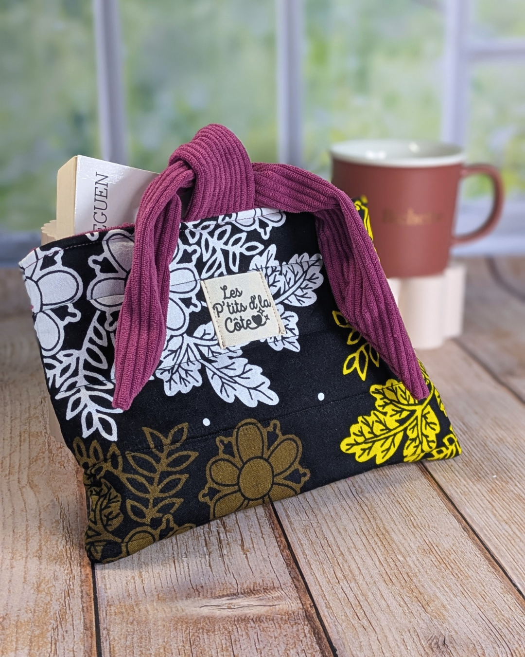 Pochette livre - Wax fleurs et feuilles Pochette livre - Wax fleurs et feuilles