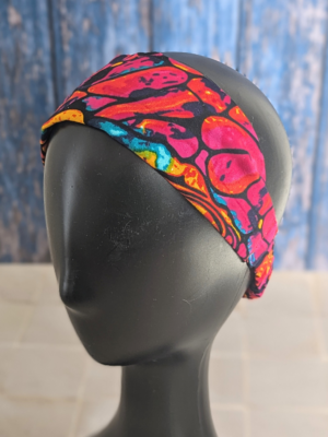 Bandeau - Wax coloré rouge, bleu