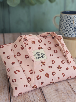 Pochette à livre - Léopard rose