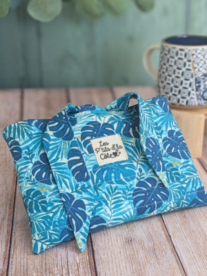 Pochette à livre - Palmiers bleus