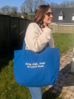 Sac Cabas, grand format, coquillages - Entre ciel, mer et granit rose