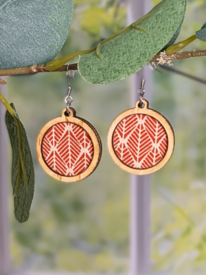 Boucles d'oreilles - Géométriques Orange - Vertical