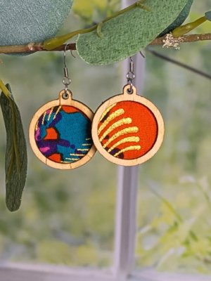 Boucles d'oreilles - Waw aux rayures dorées