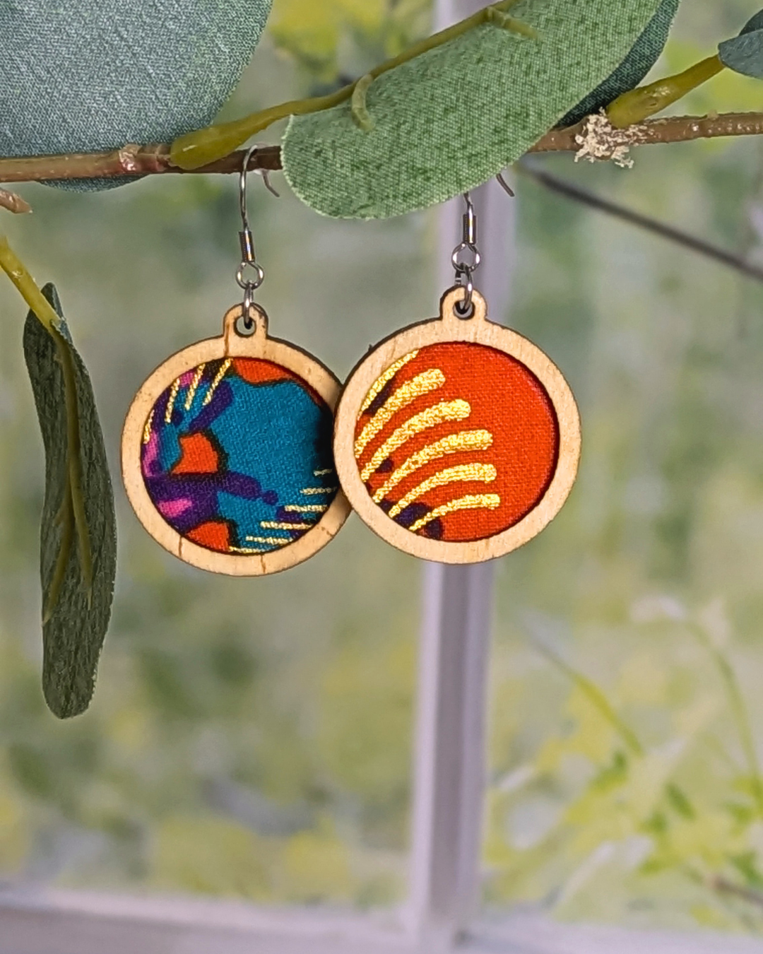 Boucles d'oreilles - Waw aux rayures dorées (1) Boucles d'oreilles - Waw aux rayures dorées