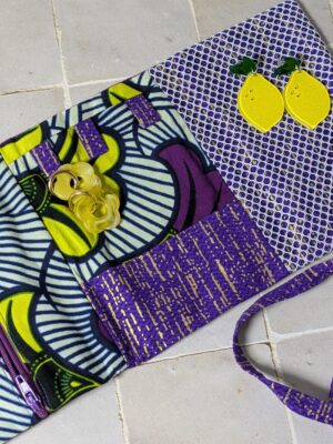 Pochette à bijoux – Fleurs de mariage - Violet et jaune