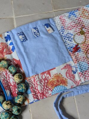 Pochette à bijoux de voyage artisanale motif marin – Les P’tits d’la Côte