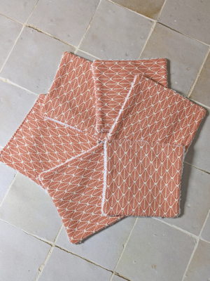 Lot de 6 lingettes lavables artisanales « Inspiration Graphique Orange"