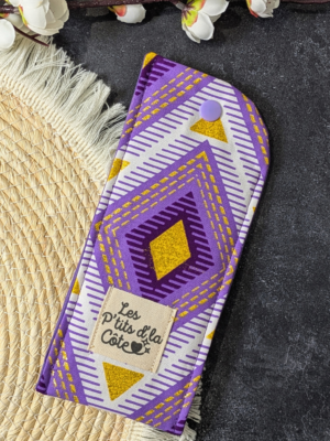 Étui à lunettes Éclat Violet en coton – Modèle unique