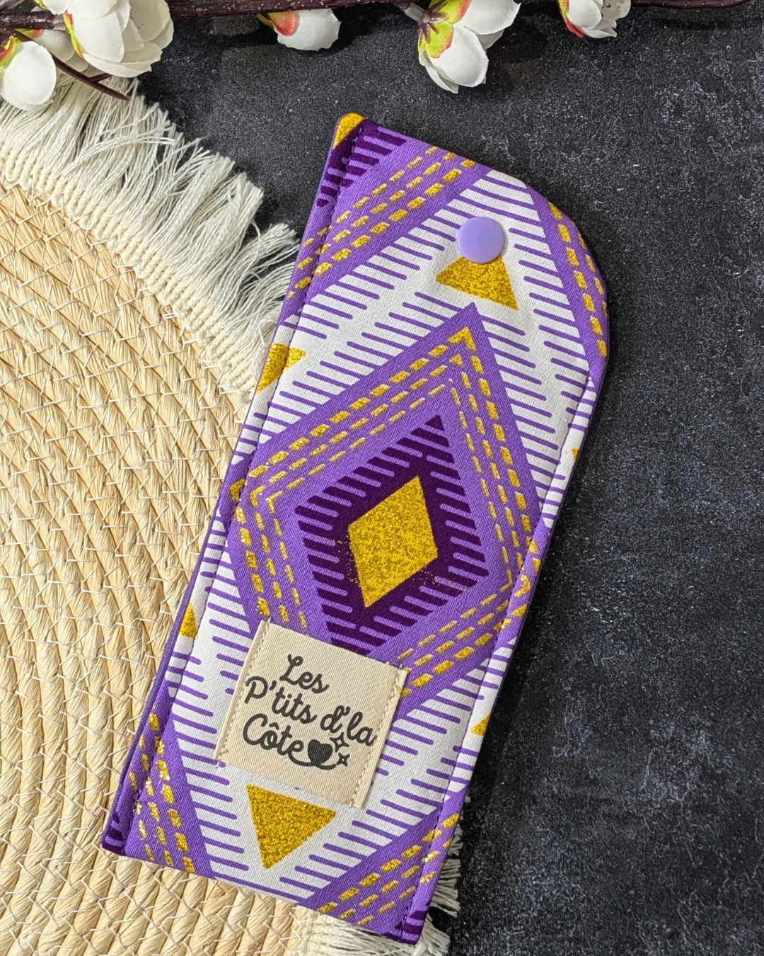 Étui à lunettes Éclat Violet en coton – Modèle unique Étui à lunettes Éclat Violet en coton – Modèle unique